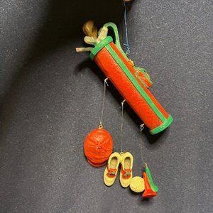Christmas Golf Ornament Set Golf Bag Shoes Cap Tees Golf Ball 4.5"